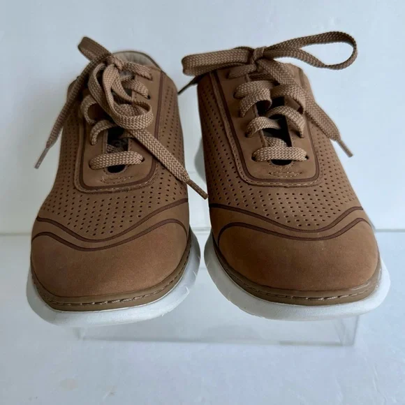 Vionic Womens Fresh Riley Lace Up Shoes Sneakers Brown Nubuck Leather 7.5 Vented - Picture 5 of 8
